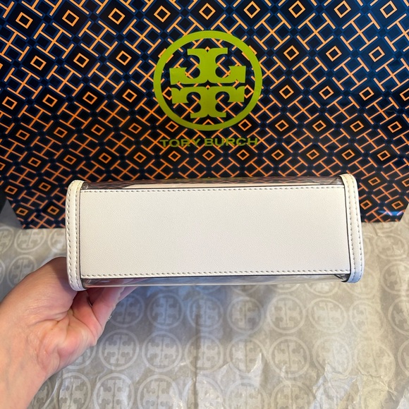 Tory Burch Ella Nylon Clear Mini Tote Bag Crossbody Clear Brown - Picture 6 of 10